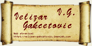 Velizar Gakčetović vizit kartica